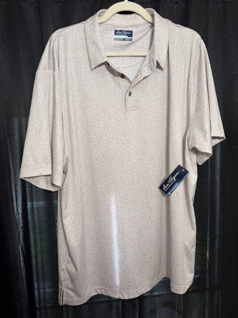Ben Hogan Performance Men’s Light Beige Polo with Subtle Microprint